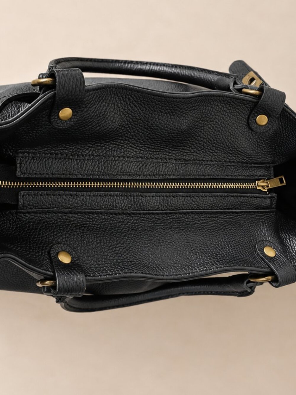 Black Large Leather Tote Bag, Italian Genuine Leather Work Bag, Vintage Purse - Picture 10 of 14